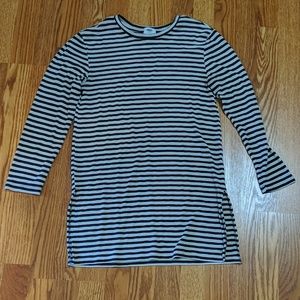 Black and White stripes tee with slits